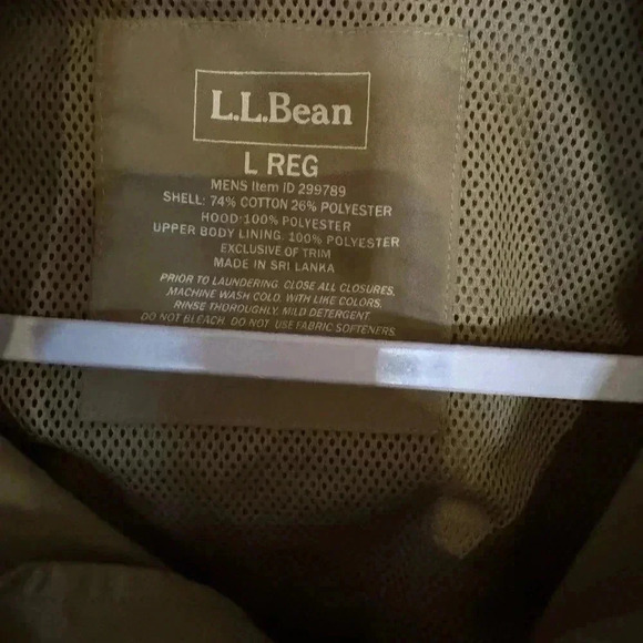 LL Bean Men’s Khaki Field Work Jacket with Hideaway Hood Size L - Picture 4 of 11